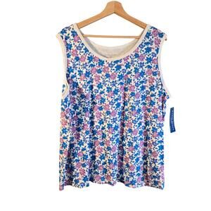 Vintage NWT Karen Scott 2X Floral Tank Top [0423]